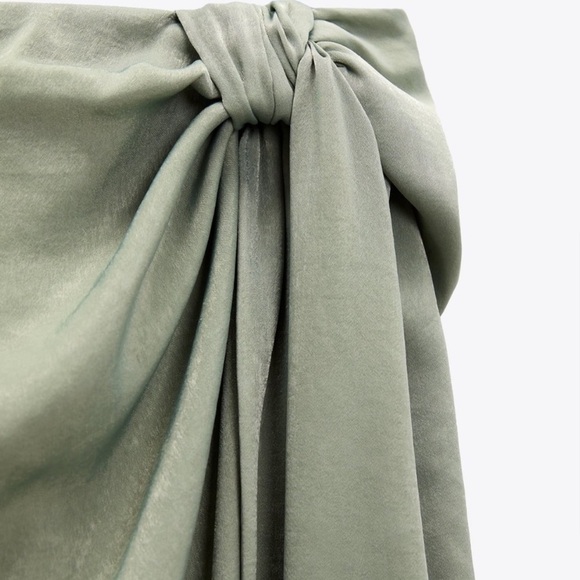 NWT Zara Satin Wrap Tie Waist Skirt M - Picture 4 of 16